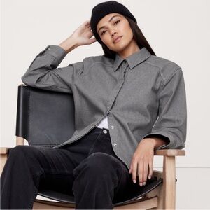 Banana Republic Tailored Denim Overshirt! Size M Grey NWOT